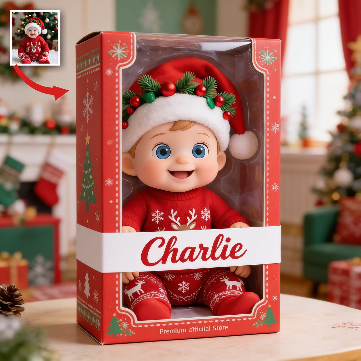 Personalized Christmas Baby Boy Custom Shaped Acrylic Plaque Christmas Decor Gift