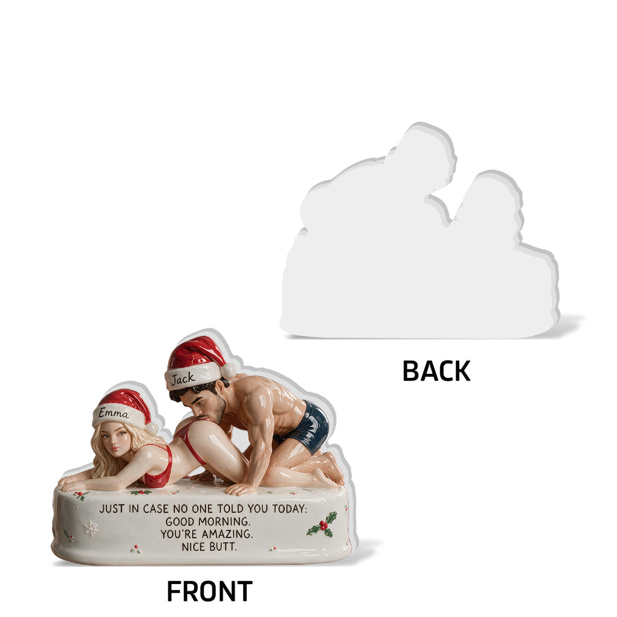 Custom Photo Christmas Black Gay Couple Spicy 3D Plaque LGBT Couple Gift