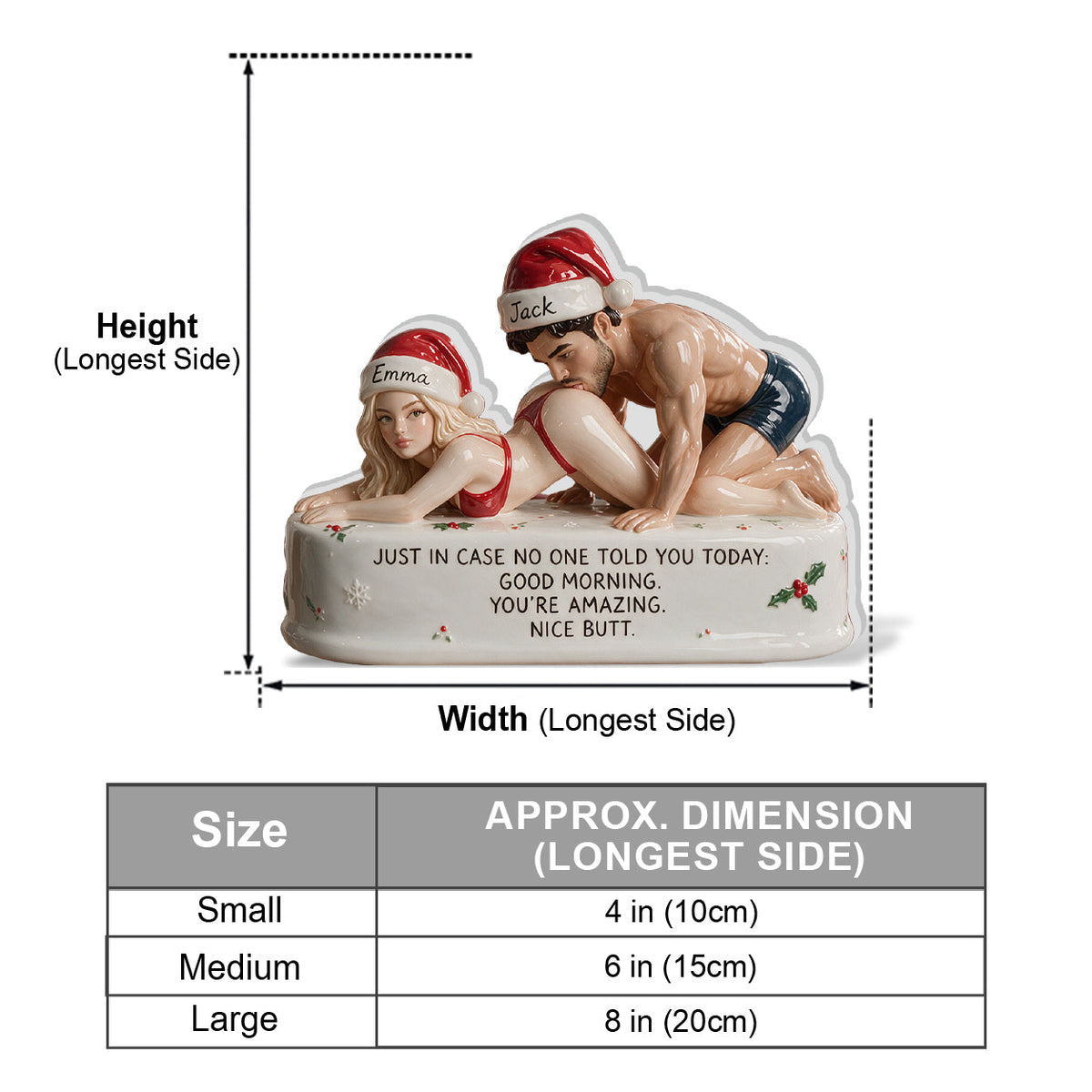 Custom Photo Christmas Latino Couple Funny Spicy 3D Plaque Couple Gift