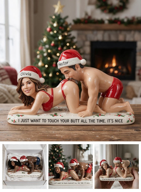 Custom Photo Christmas Middle-Aged Latino Couple Funny 3D Plaque Couple Gift