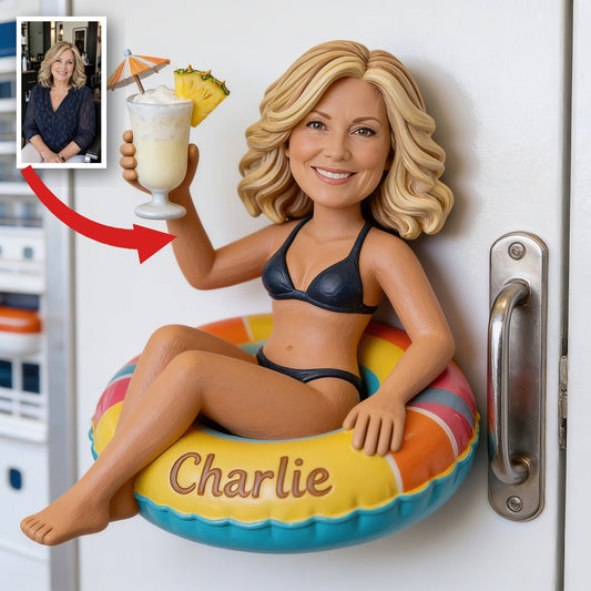 Personalized Middle-Aged Woman Cruising 3D Magnet, Gift for Mom Wife