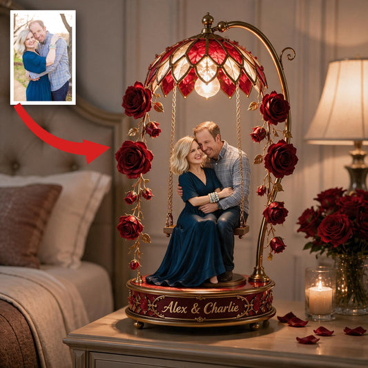 Custom Photo Middle-Aged Couple Acrylic LED Night Light Romantic Couple Gift