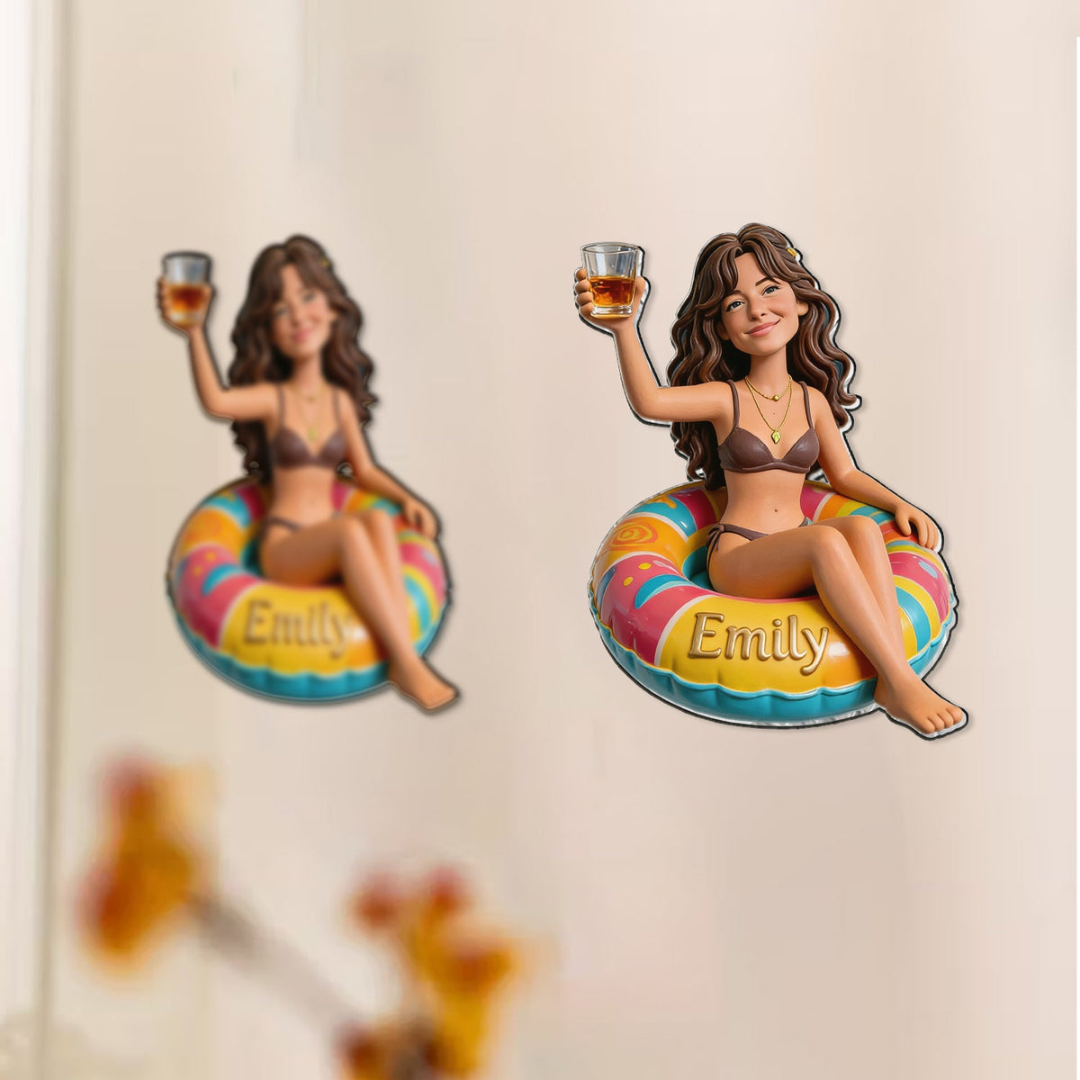 Personalized Middle-Aged Black Woman Cruising 3D Magnet Travel Gift