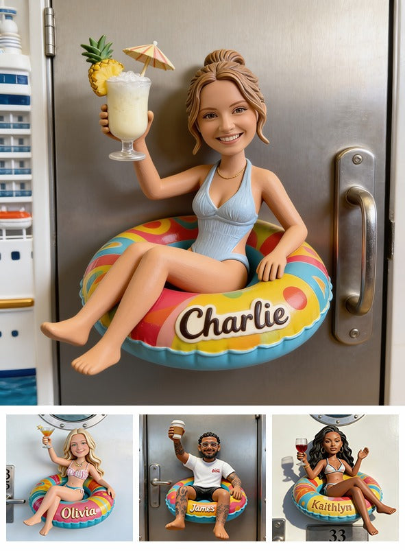 Personalized Woman Cruise 3D Resin Fridge Magnet