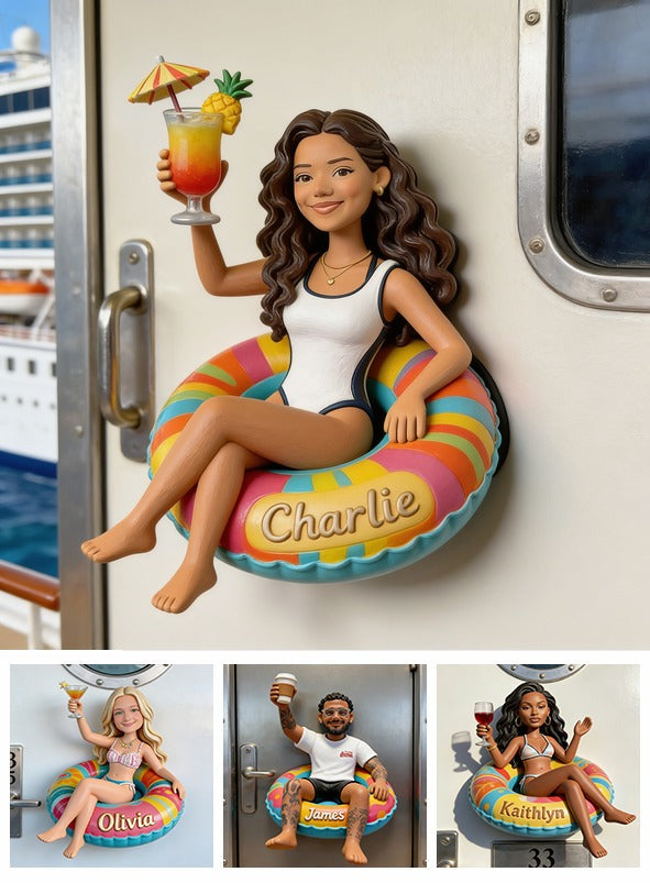 Personalized Latina Woman Cruising 3D Magnet Fridge Decor Gift