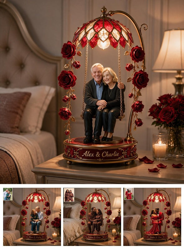Custom Photo Older Couple Acrylic LED Night Light Gift for Grandparents & Parents
