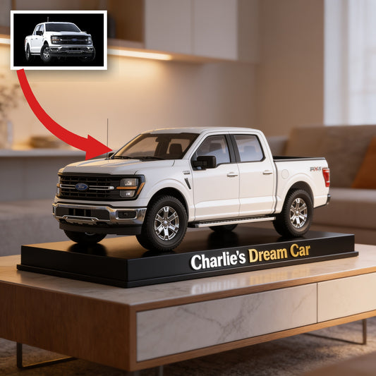 Personalized White Ford Pickup Truck Custom Shaped Acrylic Plaque Car Lover Gift