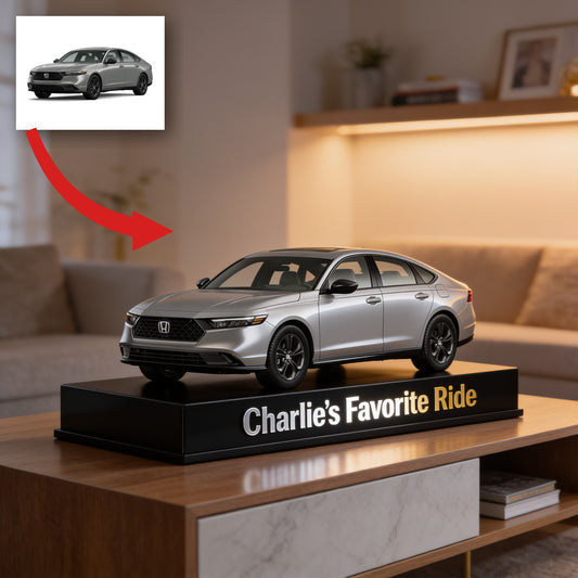 Personalized Silver Gray Honda Accord Custom Shaped Acrylic Plaque Car Lover Gift