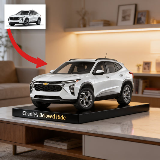 Personalized White Chevrolet Crossover SUV Custom Shaped Acrylic Plaque Car Lover Gift
