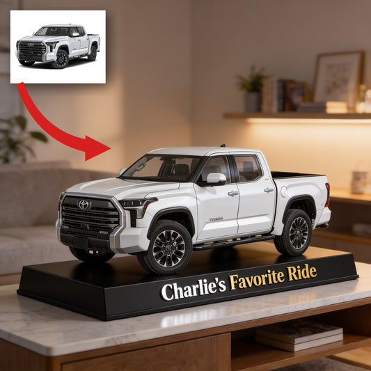 Personalized White Toyota Tundra Pickup Truck Custom Shaped Acrylic Plaque Car Lover Gift