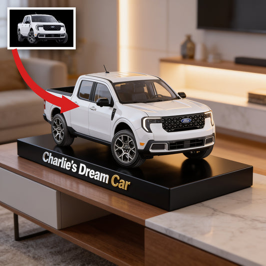 Personalized White Ford Pickup Truck Custom Shaped Acrylic Plaque Car Lover Gift