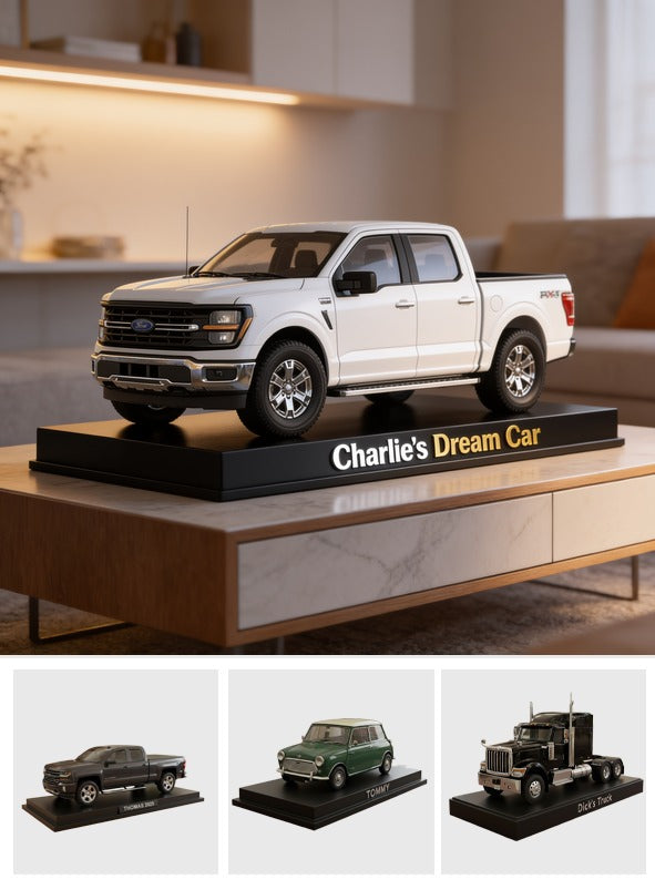 Personalized White Ford Pickup Truck Custom Shaped Acrylic Plaque Car Lover Gift