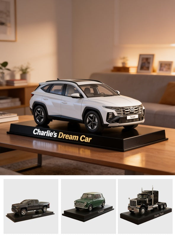 Personalized White Hyundai Tucson Compact SUV Custom Acrylic Plaque Car Lover Gift