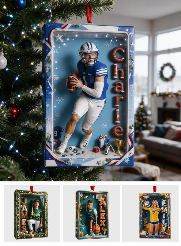 Personalized Christmas American Football Player Ornament Football Latino Fan Gift