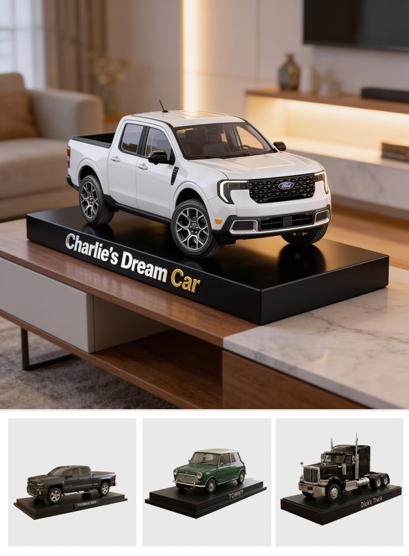 Personalized White Ford Pickup Truck Custom Shaped Acrylic Plaque Car Lover Gift