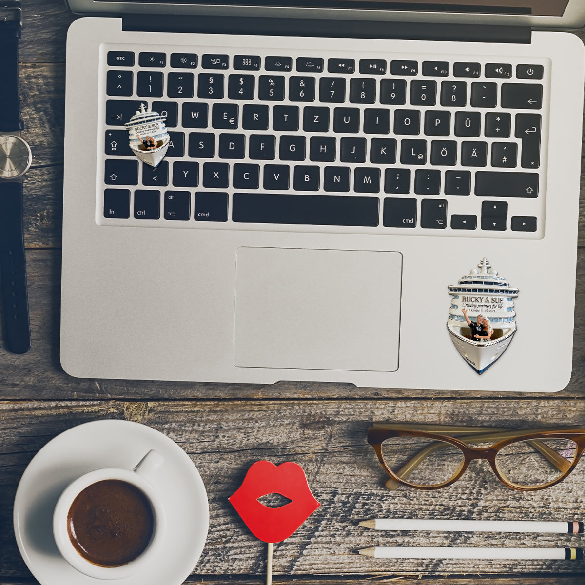 Personalized Black Gay Couple Cruise Fridge Magnet LGBT Keepsake