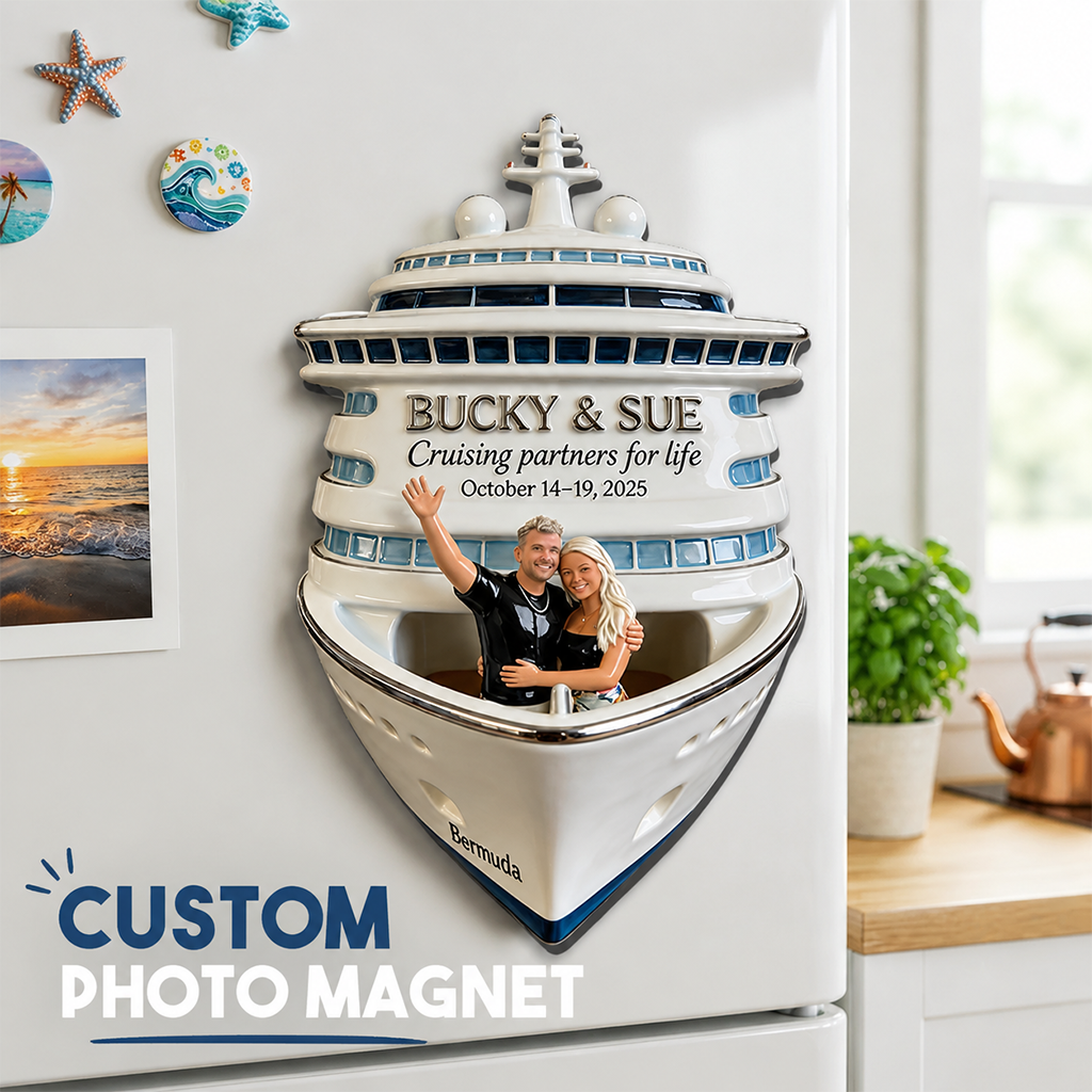 Personalized Wedding Latino Couple Cruise Fridge Magnet Keepsake Gift