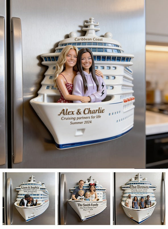 Personalized Lesbian Couple Cruise Fridge Magnet LGBT Travel Keepsake Gift