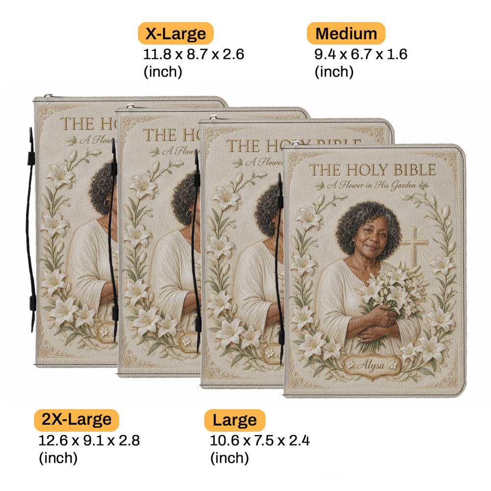 Personalized Older Black Woman Christian Leather Bible Cover Bag | Mom Grandma Gift
