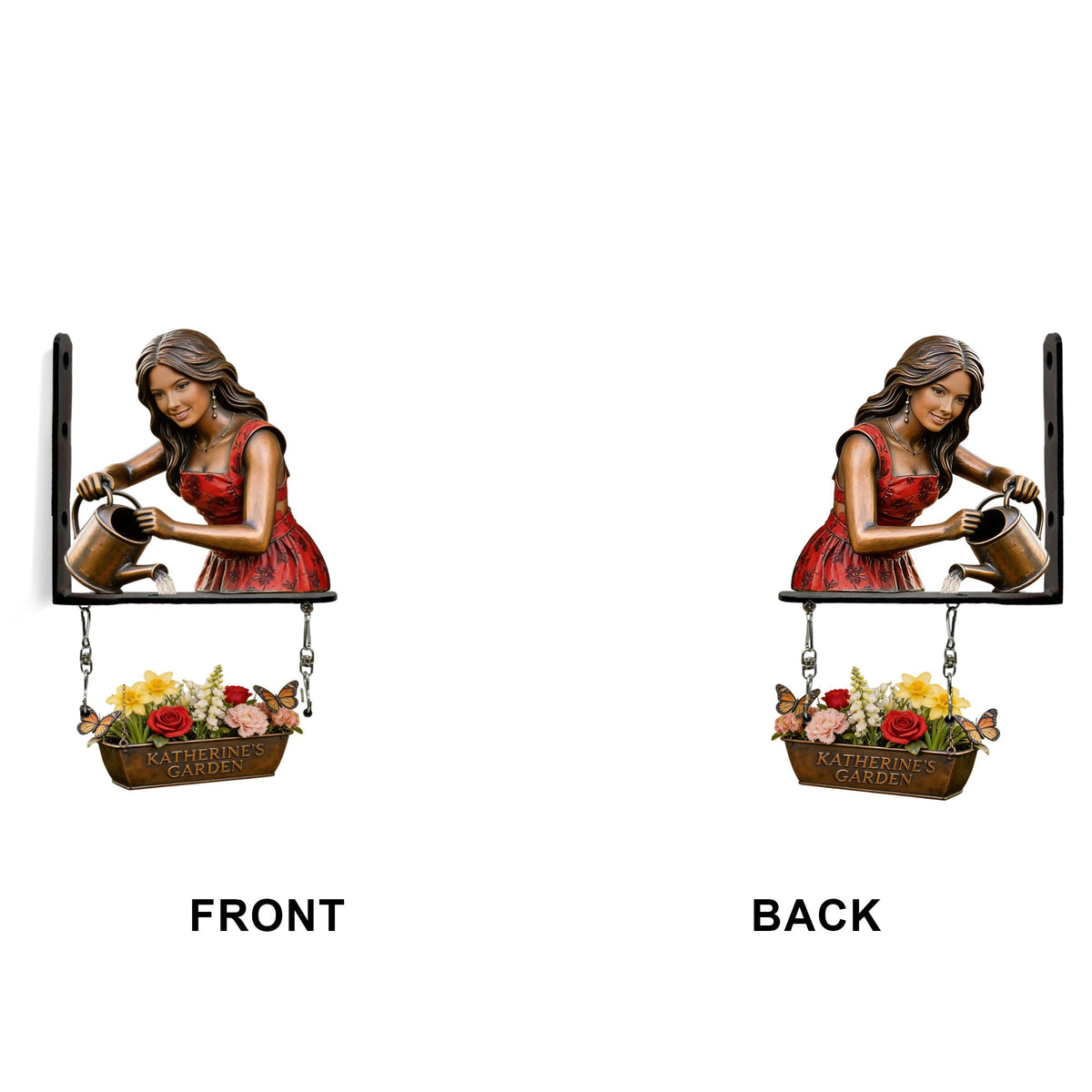 Custom Photo Older Latina Woman Gardening Wooden Wall Mount Sign, Garden Decor Gift