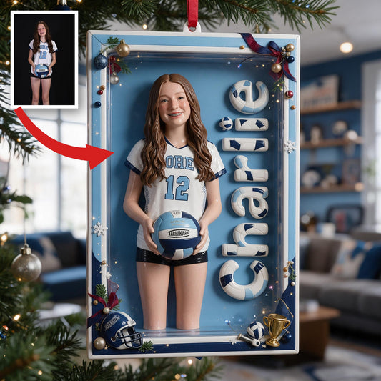 Personalized Female Youth Volleyball Player Christmas Ornament Volleyball Gift