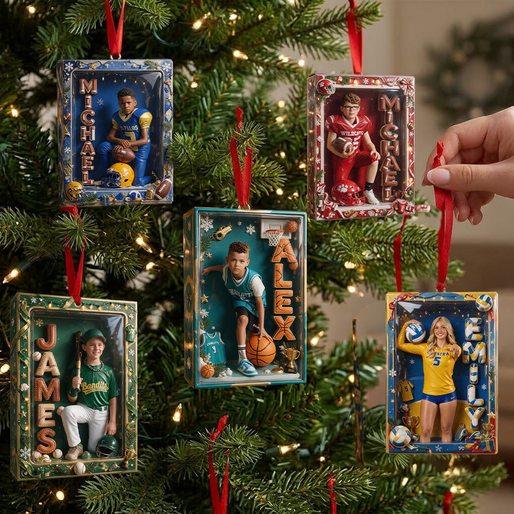 Personalized Christmas Latino Man Volleyball Player Hanging Ornament Gift