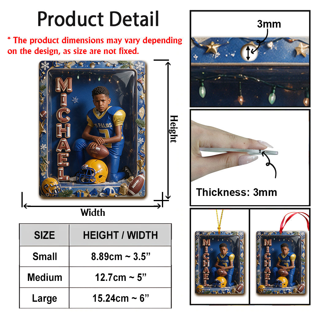 Personalized Christmas Male Youth Volleyball Player Ornament Sports Gift