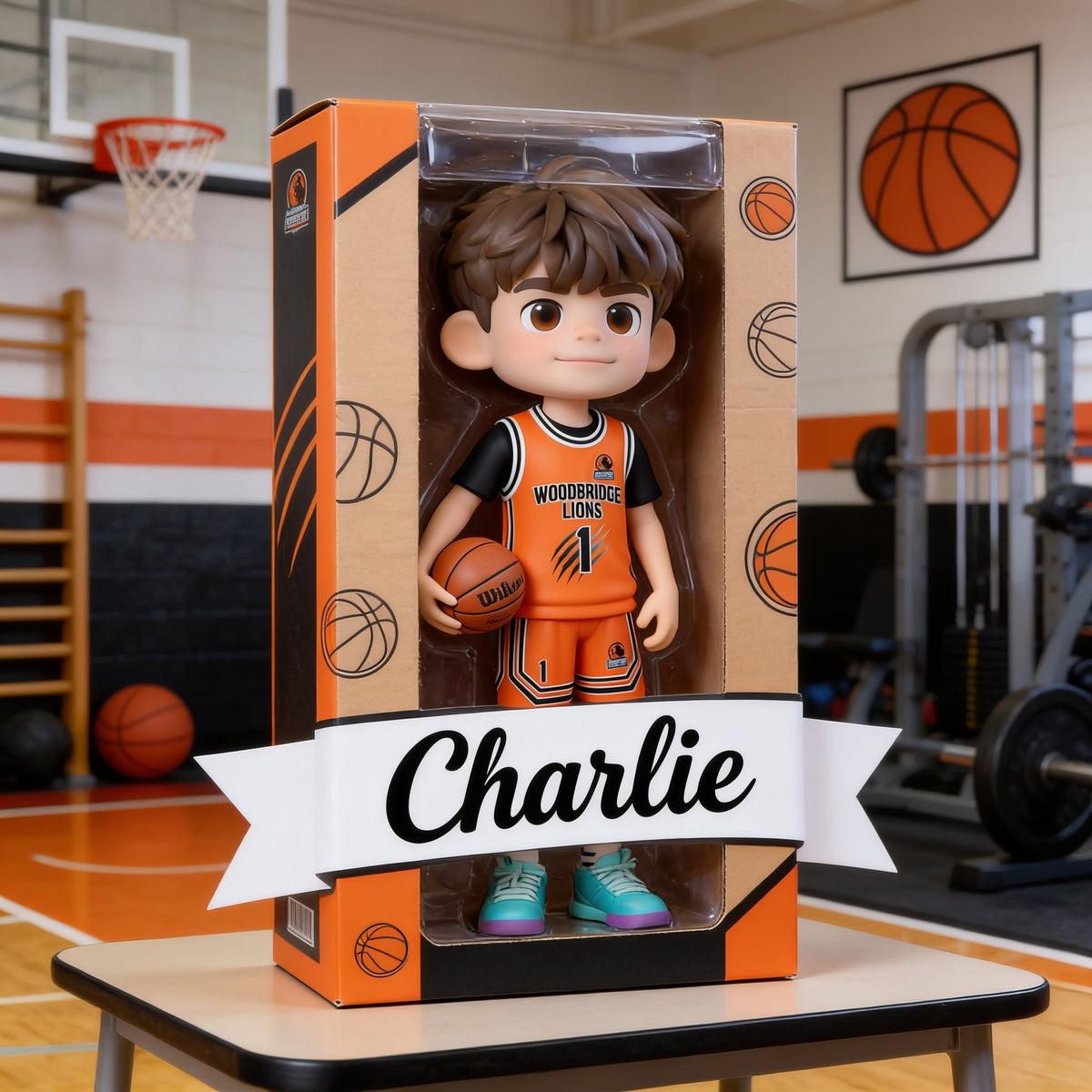 Personalized Latino Male Youth Basketball Player Custom Shaped Acrylic Plaque Sports Gift