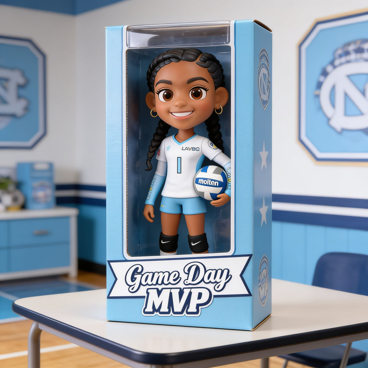 Personalized Black Female Youth Volleyball Player Custom Shaped Acrylic Plaque Sports Gift