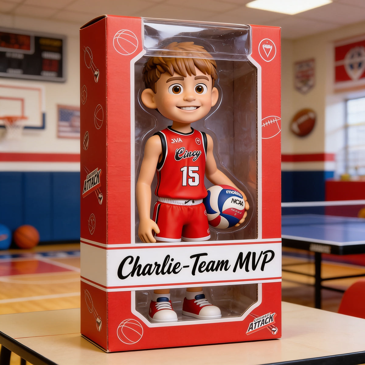 Personalized Male Youth Volleyball Player Custom Shaped Acrylic Plaque Gift
