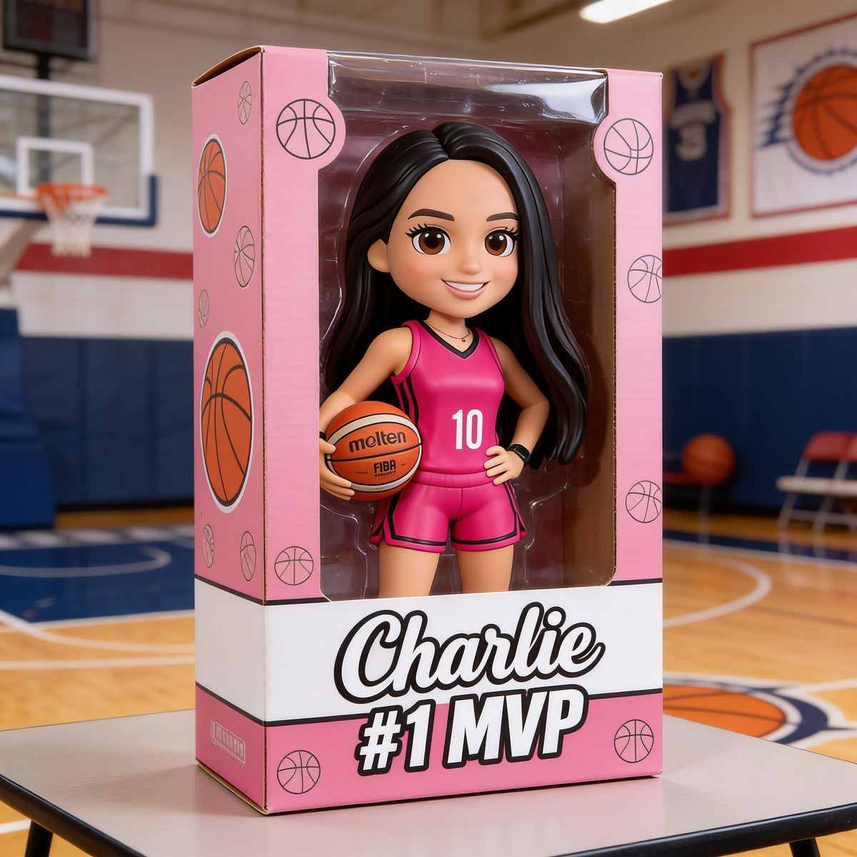Personalized Latina Woman Basketball Player Custom Shaped Acrylic Plaque Sports Gift