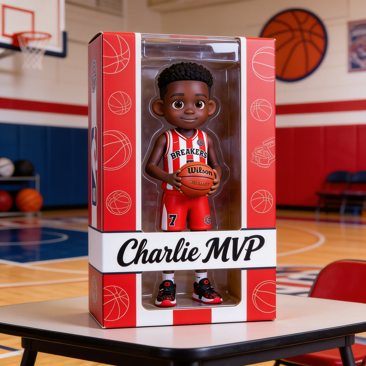 Personalized Black Male Youth Basketball Player Custom Shaped Acrylic Plaque