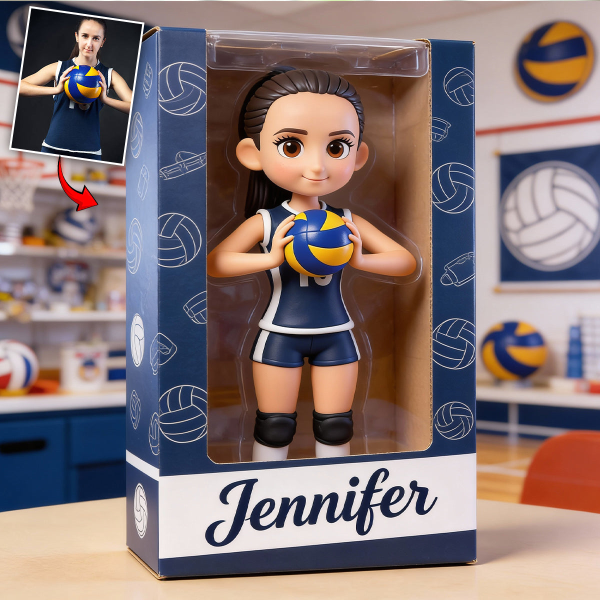 Personalized Latina Female Youth Volleyball Player Custom Shaped Acrylic Plaque Sports Gift