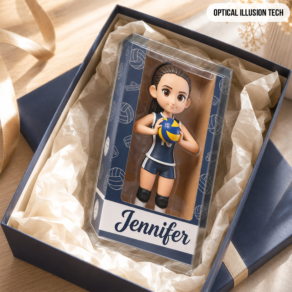 Personalized Black Woman Volleyball Player Custom Shaped Acrylic Plaque Volleyball Gift