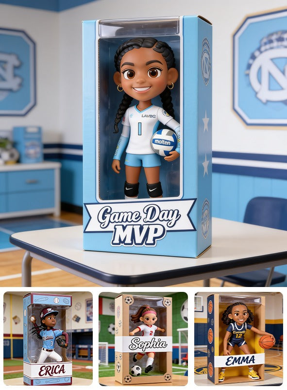 Personalized Black Female Youth Volleyball Player Custom Shaped Acrylic Plaque Sports Gift
