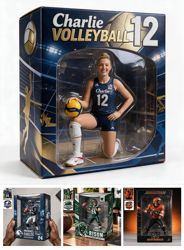 Personalized Woman Volleyball Player 3D Acrylic Display Case Sports Keepsake Gift