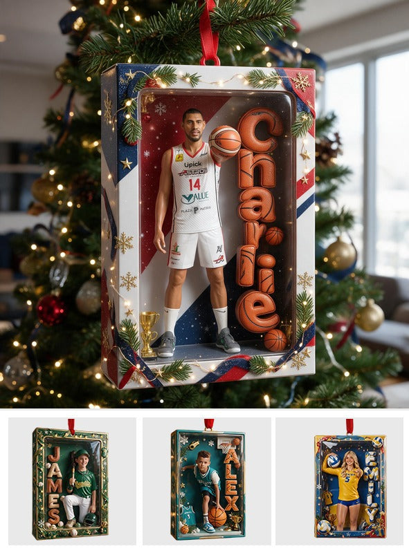 Personalized Christmas Latino Man Basketball Player Ornament Sports Gift