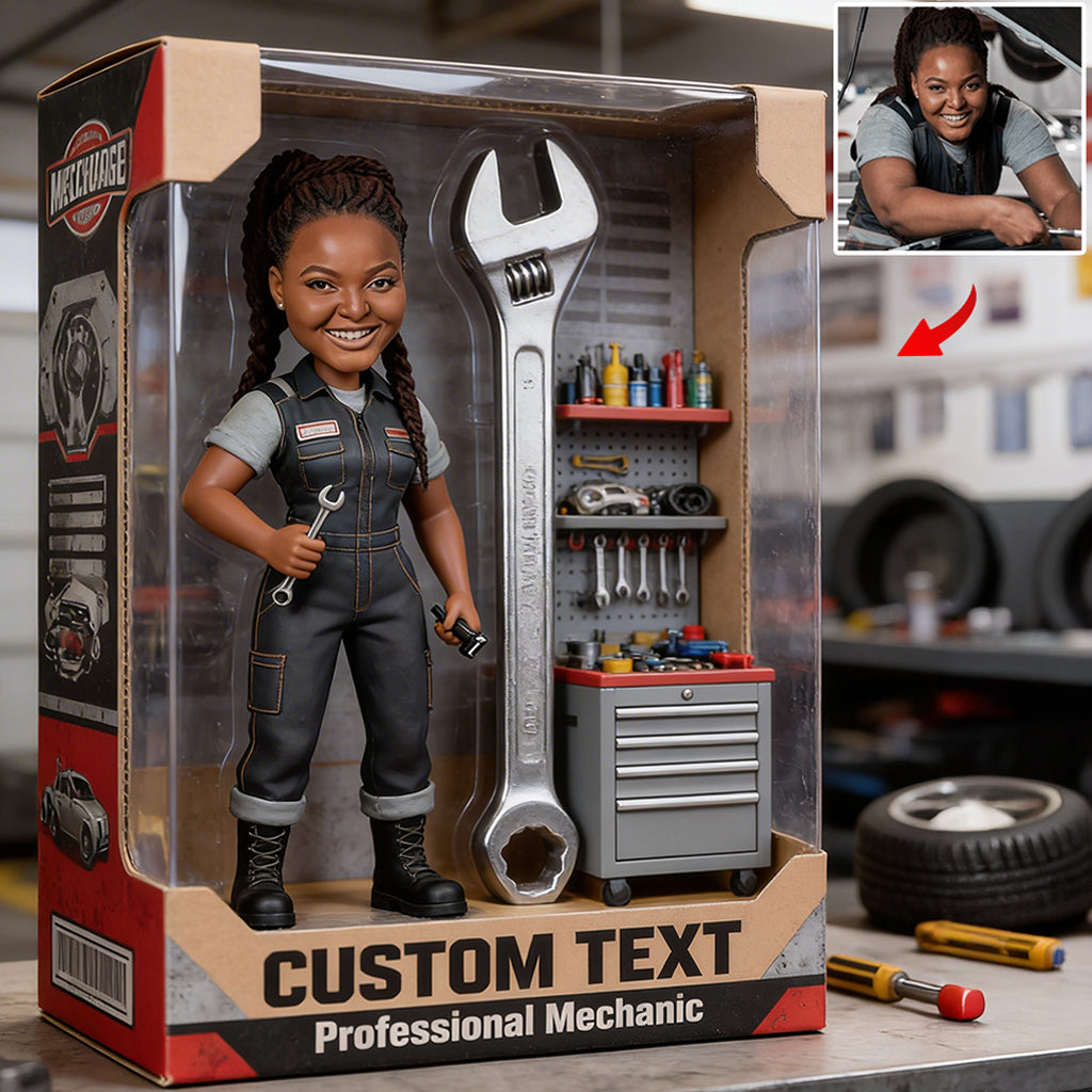 Personalized Black Man Mechanic Custom Shaped Acrylic Plaque Garage Decor Gift