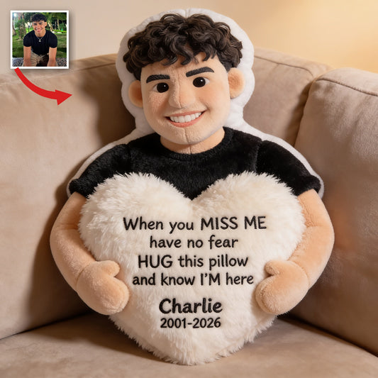 Personalized Latino Man Memorial Faux Fur Shaped Pillow Sympathy Gift