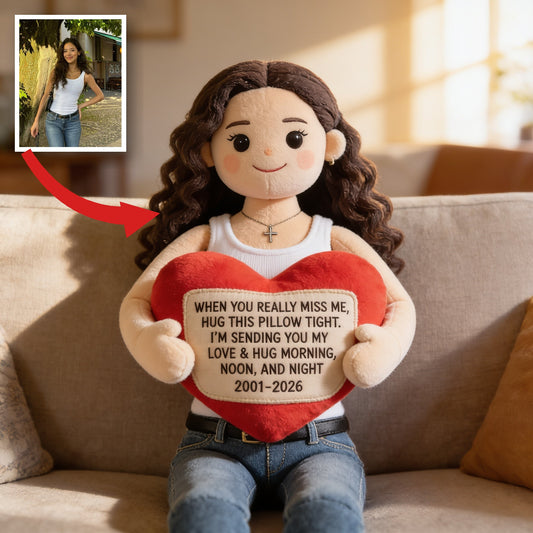 Personalized Memorial Latina Woman Faux Fur Shaped Pillow Bereavement Gift