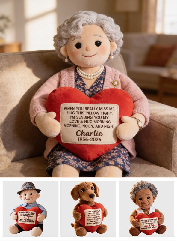 Personalized Older Black Woman Grandma Faux Fur Shaped Pillow Memorial Gift