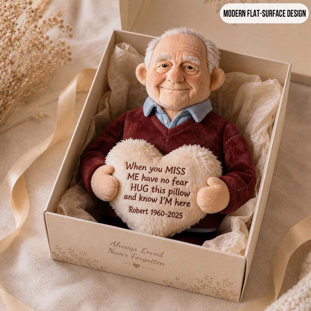 Personalized Older Black Man Grandpa Memorial Faux Fur Shaped Pillow