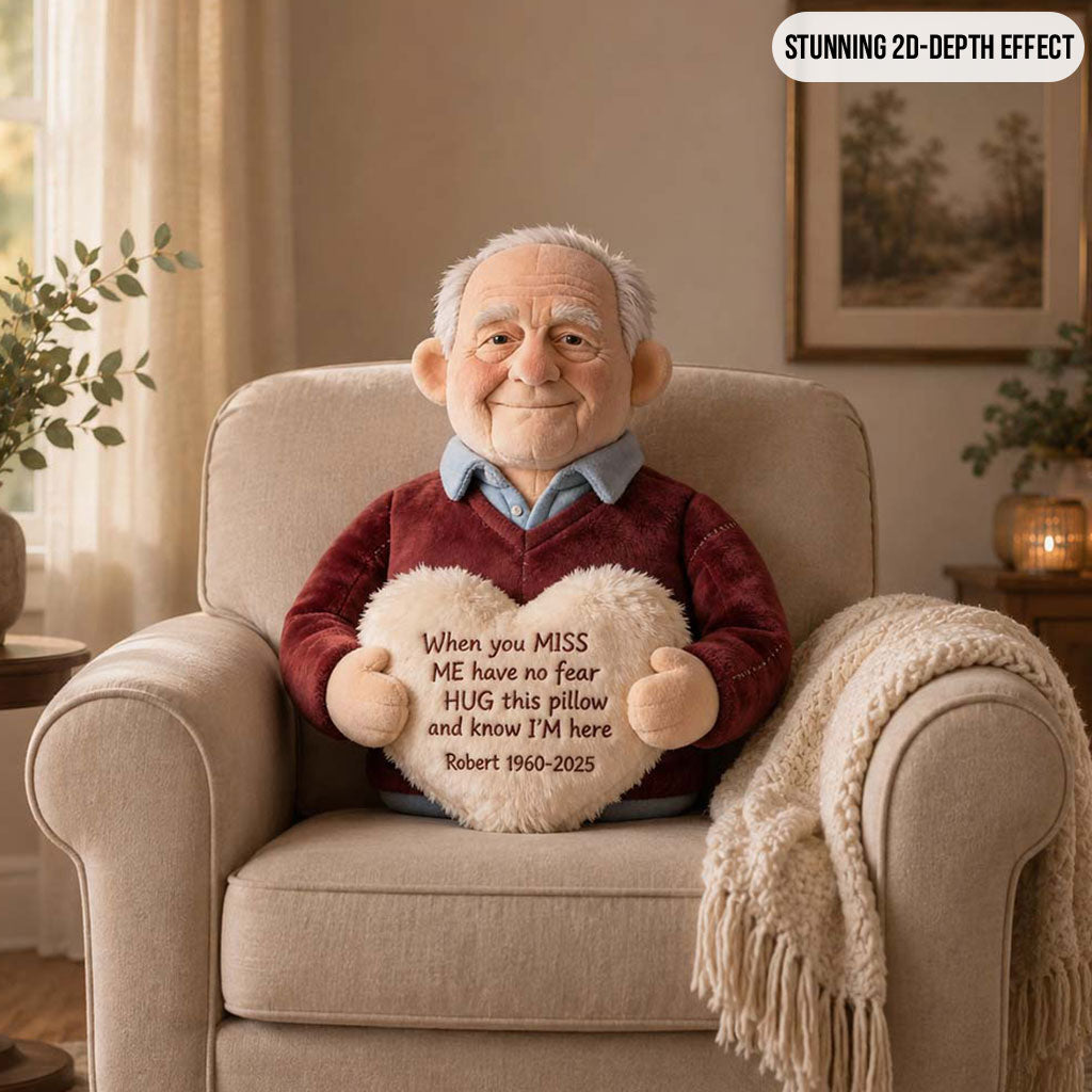 Personalized Older Black Man Grandpa Memorial Faux Fur Shaped Pillow