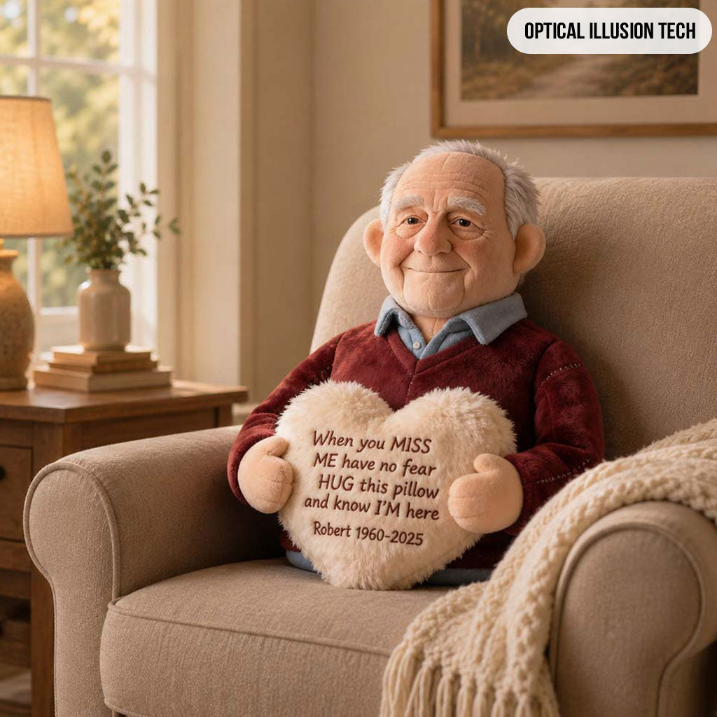 Personalized Older Black Man Grandpa Memorial Faux Fur Shaped Pillow