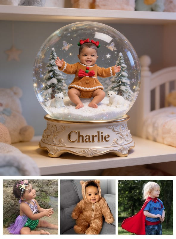 Personalized Christmas Black Christmas Baby Girl Custom Shaped Acrylic Plaque Kid Gift