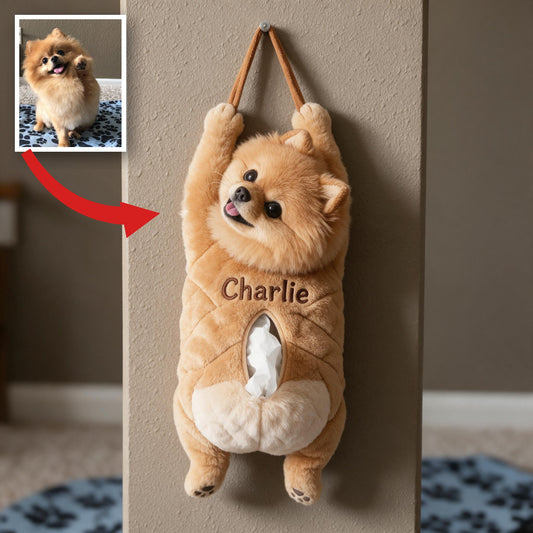 Personalized Fluffy Golden Tan Pomeranian Pull-Out Organizer Home Storage Gift