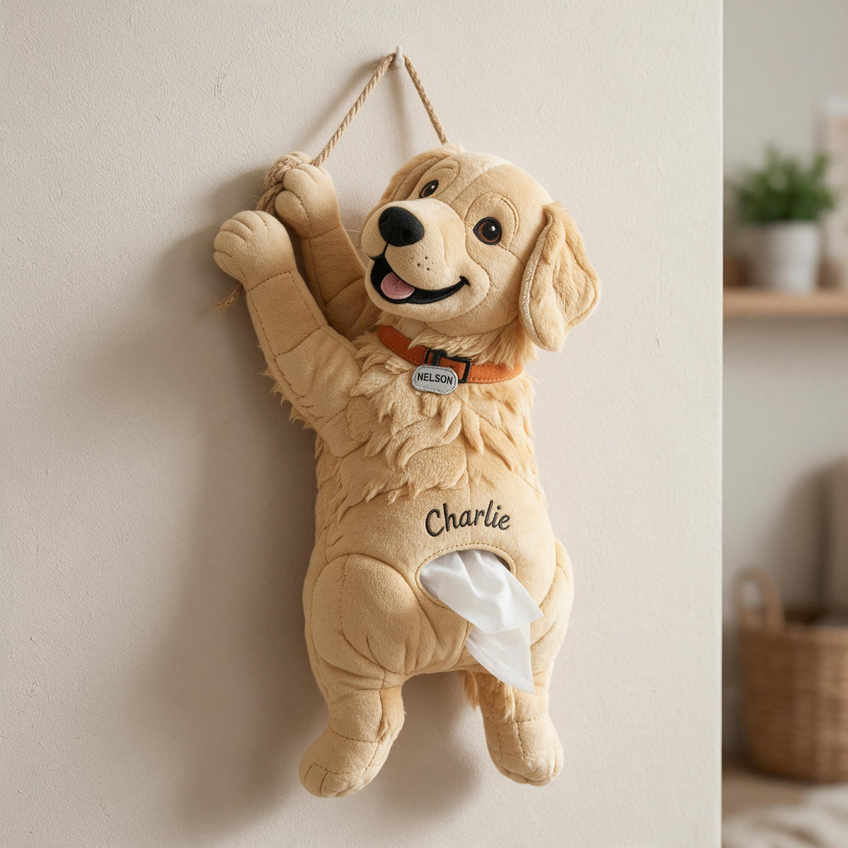 Personalized Adult Golden Retriever Pull-Out Organizer Dog Lover Home Storage