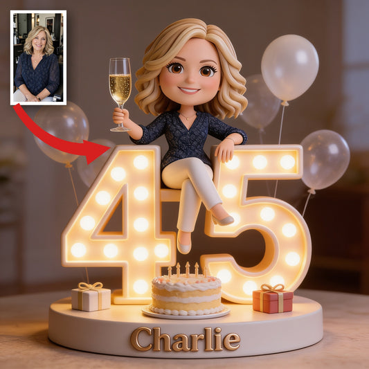 Personalized 45th Birthday Middle-Aged Woman Custom Shaped Acrylic Plaque Gift