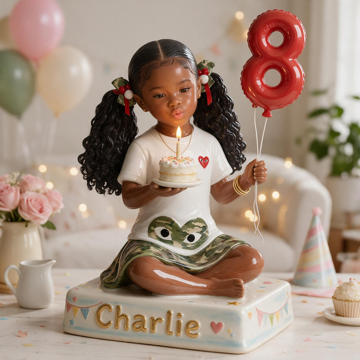 Personalized Birthday Black Little Girl 3D Plaque Daughter Granddaughter Niece Gift