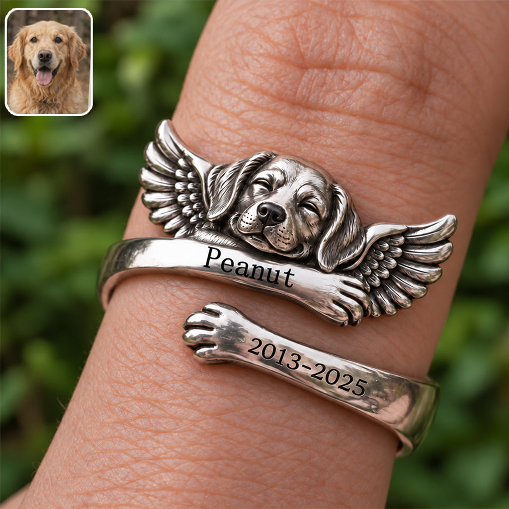 Personalized Dachshund Puppy Memorial Adjustable Ring Pet Keepsake